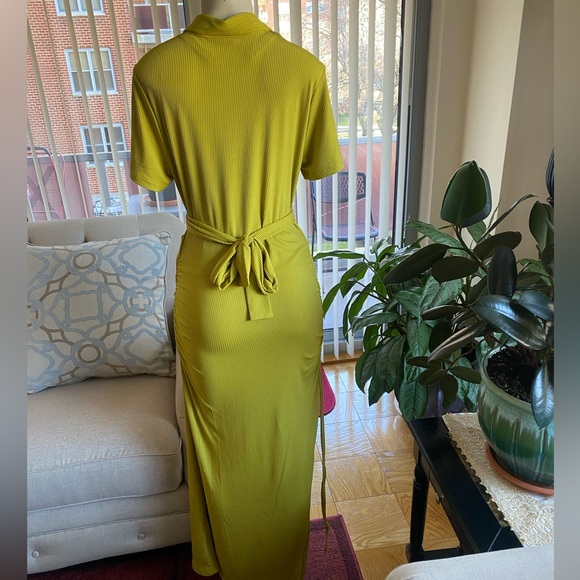 Elegant Lime Green Midi Cider Dress Size XL. - Picture 7 of 15